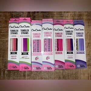 Brand New-30 oz Char Charms Tumbler Straws Variety Pack (4 packs of straw packs)